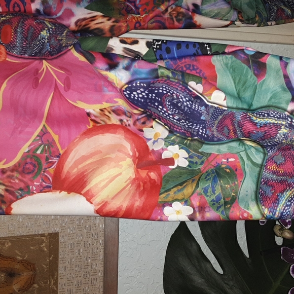 Womens xl tropical floral snake print - Picture 11 of 12